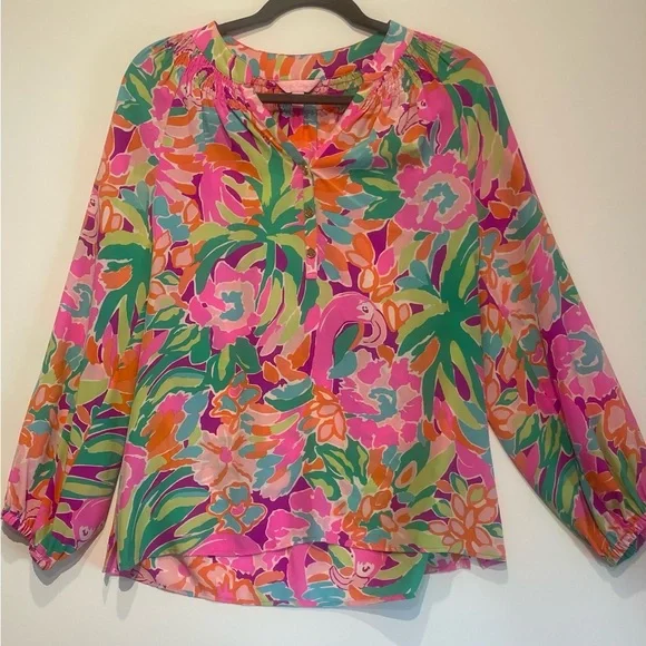 Lilly Pulitzer Elsa Silk Top. Size S - Picture 2 of 5